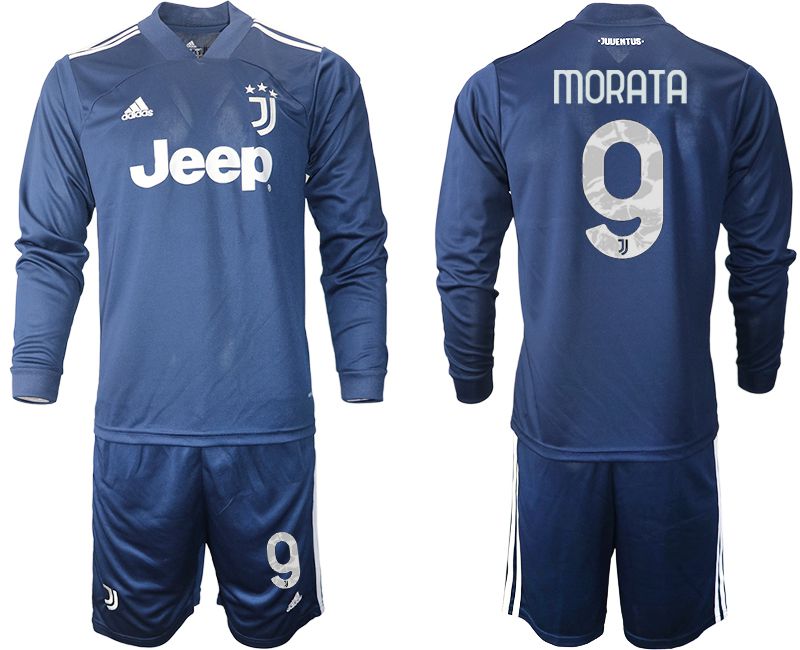 Men 2020-2021 club Juventus away long sleeves #9 blue Soccer Jerseys